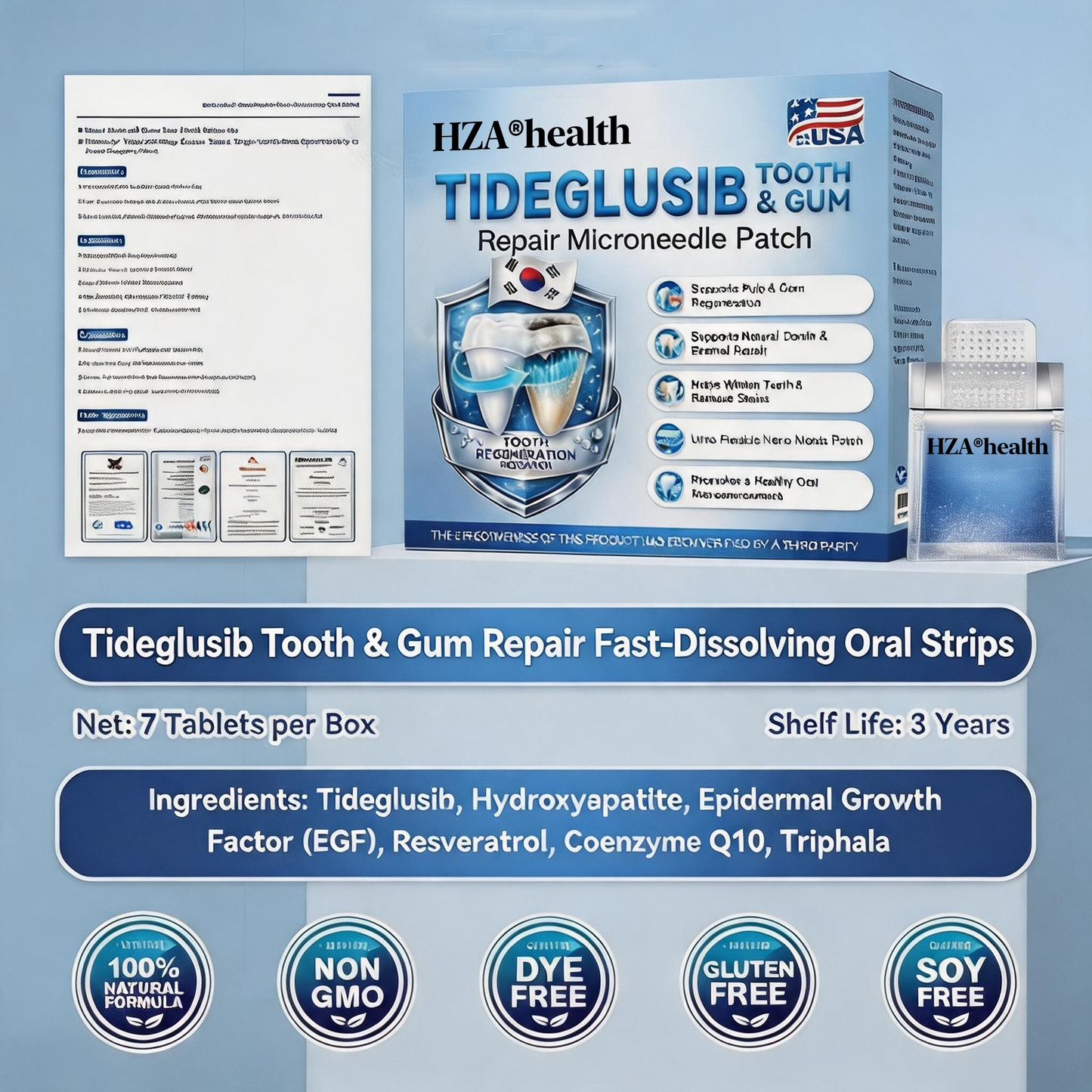 HZA®health 🦷 Tideglusib Fast‑Dissolving Tooth & Gum Repair Oral Strips ✨
